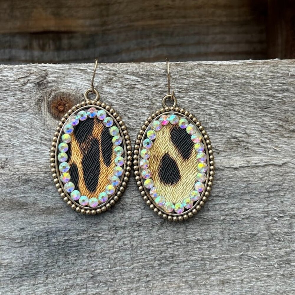 Brown Leopard Print Earrings